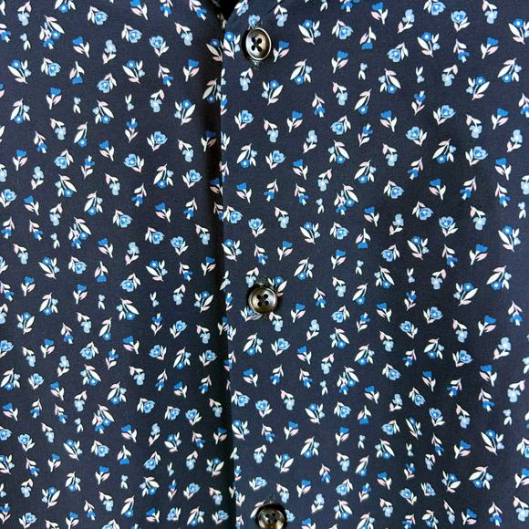 CON.STRUCT Slim Fit Floral Print Long Sleeve Button Down Shirt Preppy - Picture 6 of 9